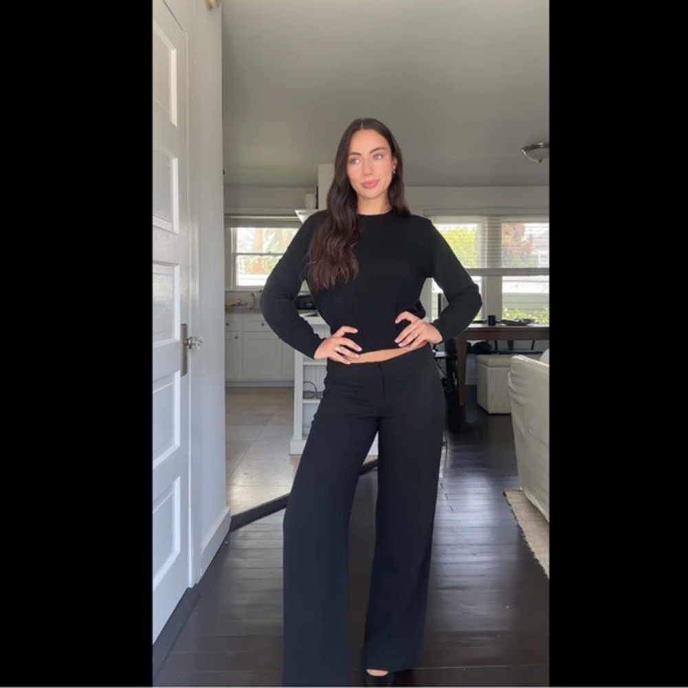 Reformation Tanya Knit Pant in Black